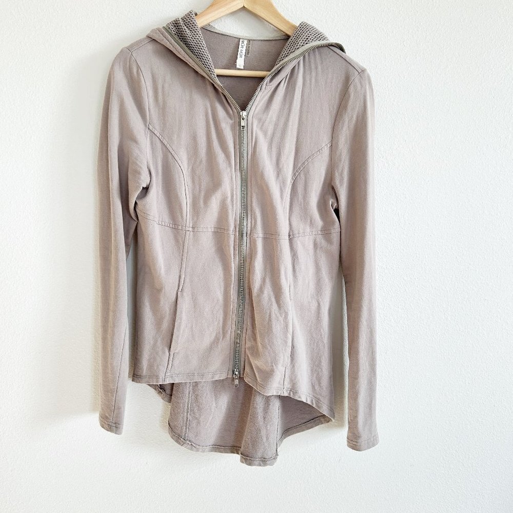 Mur Mur Hi-Low Zipper Hoodie Full Zip Sweatshirt